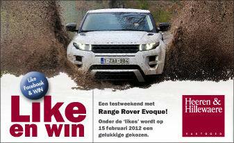 Like Facebook & Win een testweekend met de Range Rover Evoque!