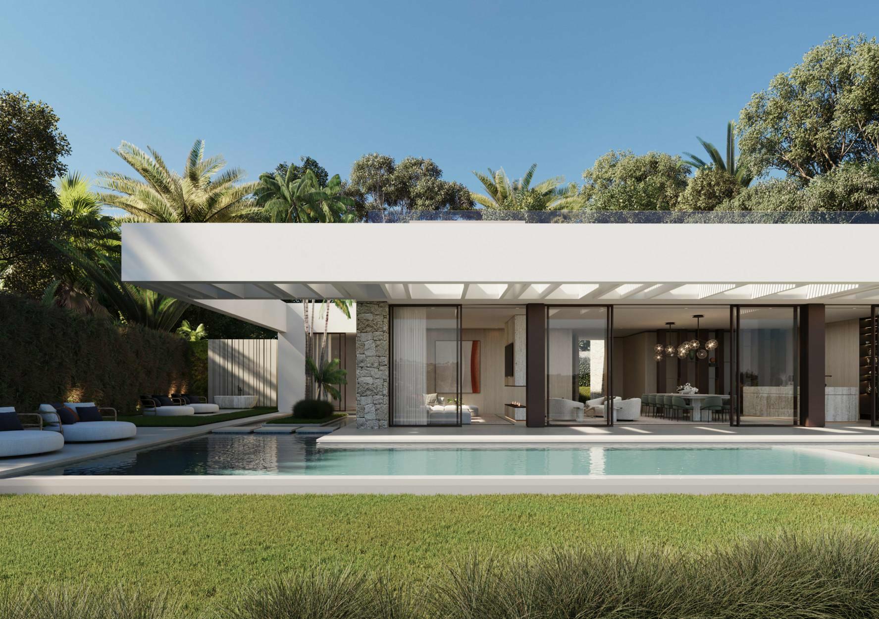 Moderne en verfijnde eerstelijns golfvilla in Nueva Andalucia