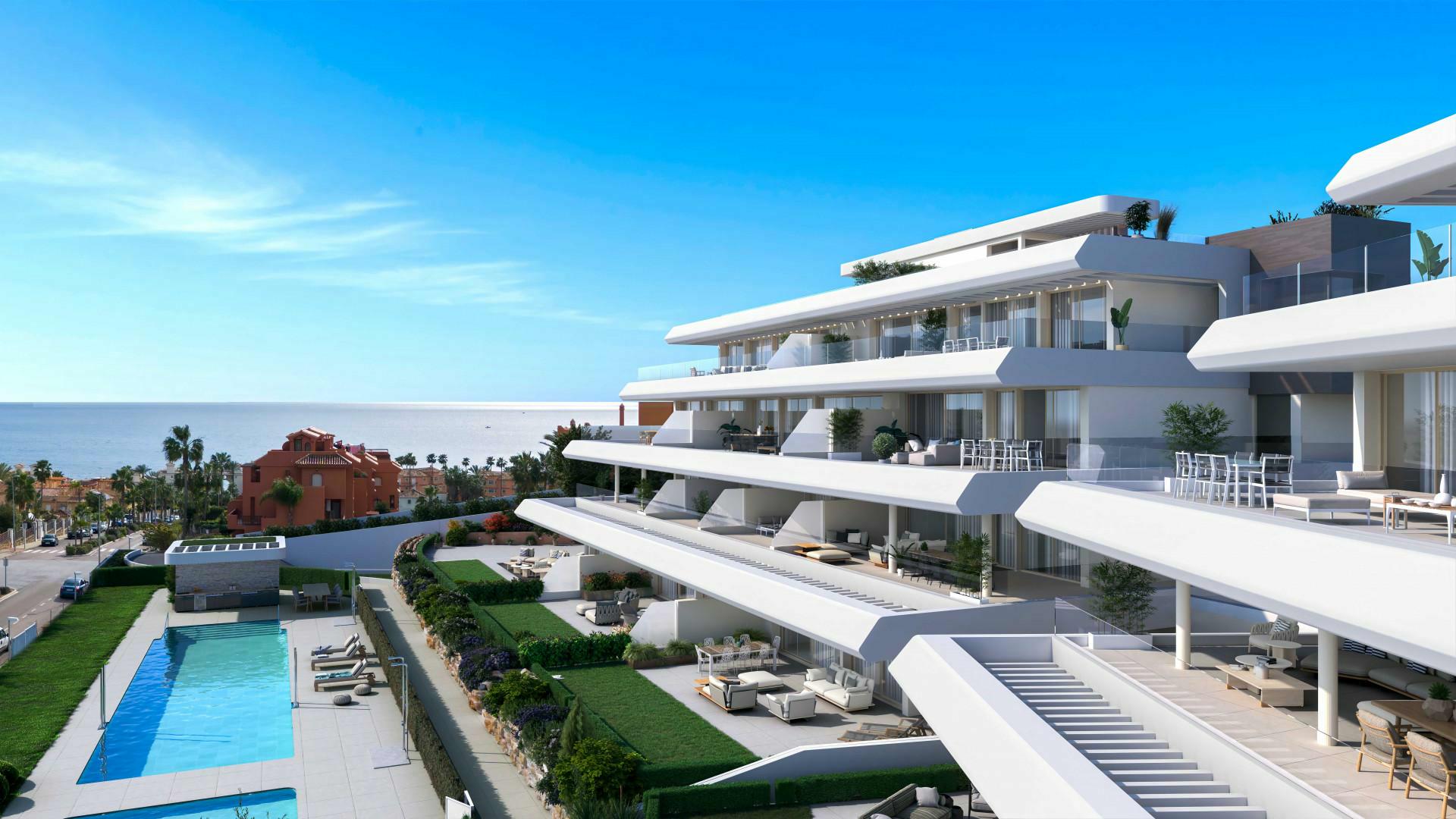 Uitzonderlijk modern nieuwbouwappartement met prachtig uitzicht op zee in Estepona