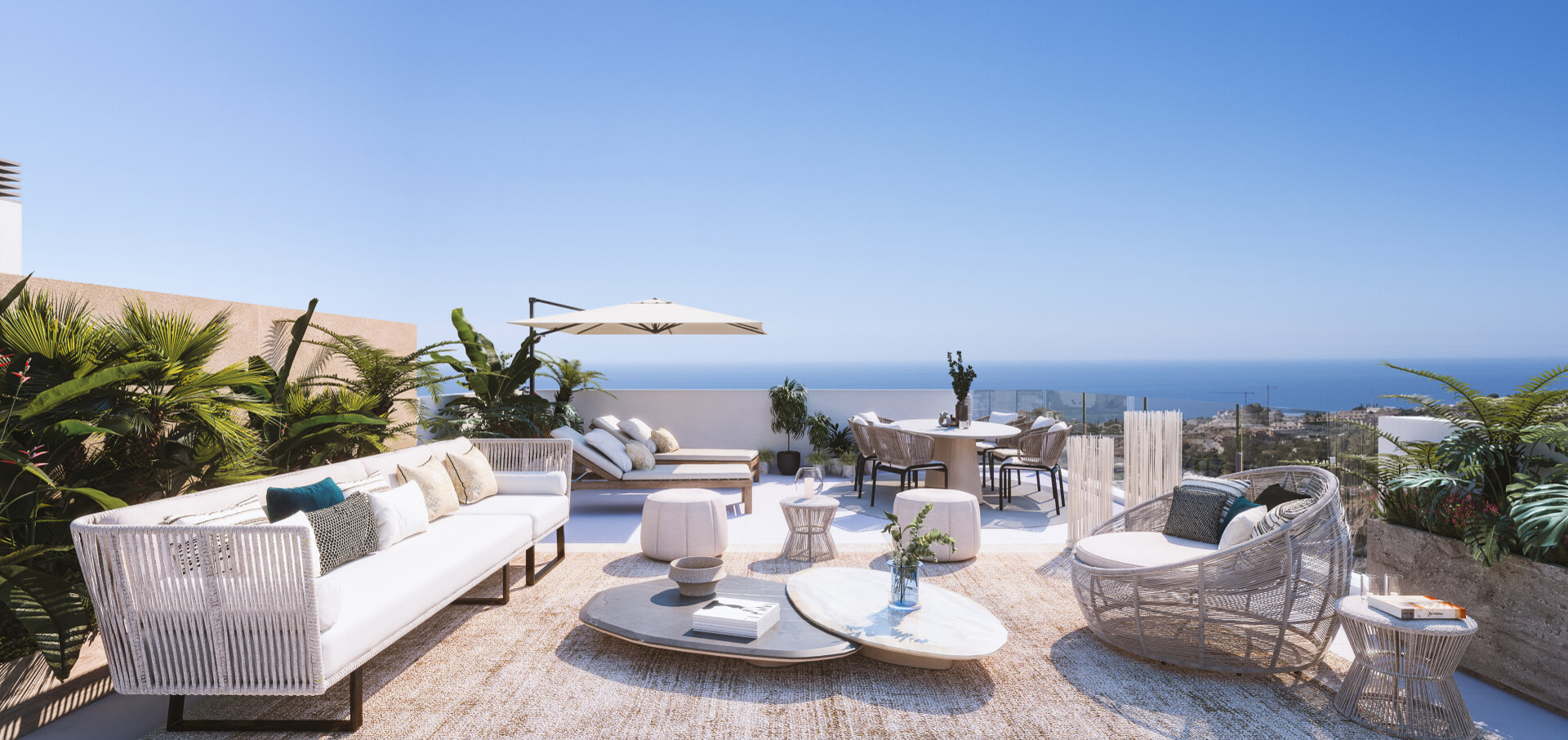 Elegant penthouse met panoramisch uitzicht op zee in het dorp Benalmádena