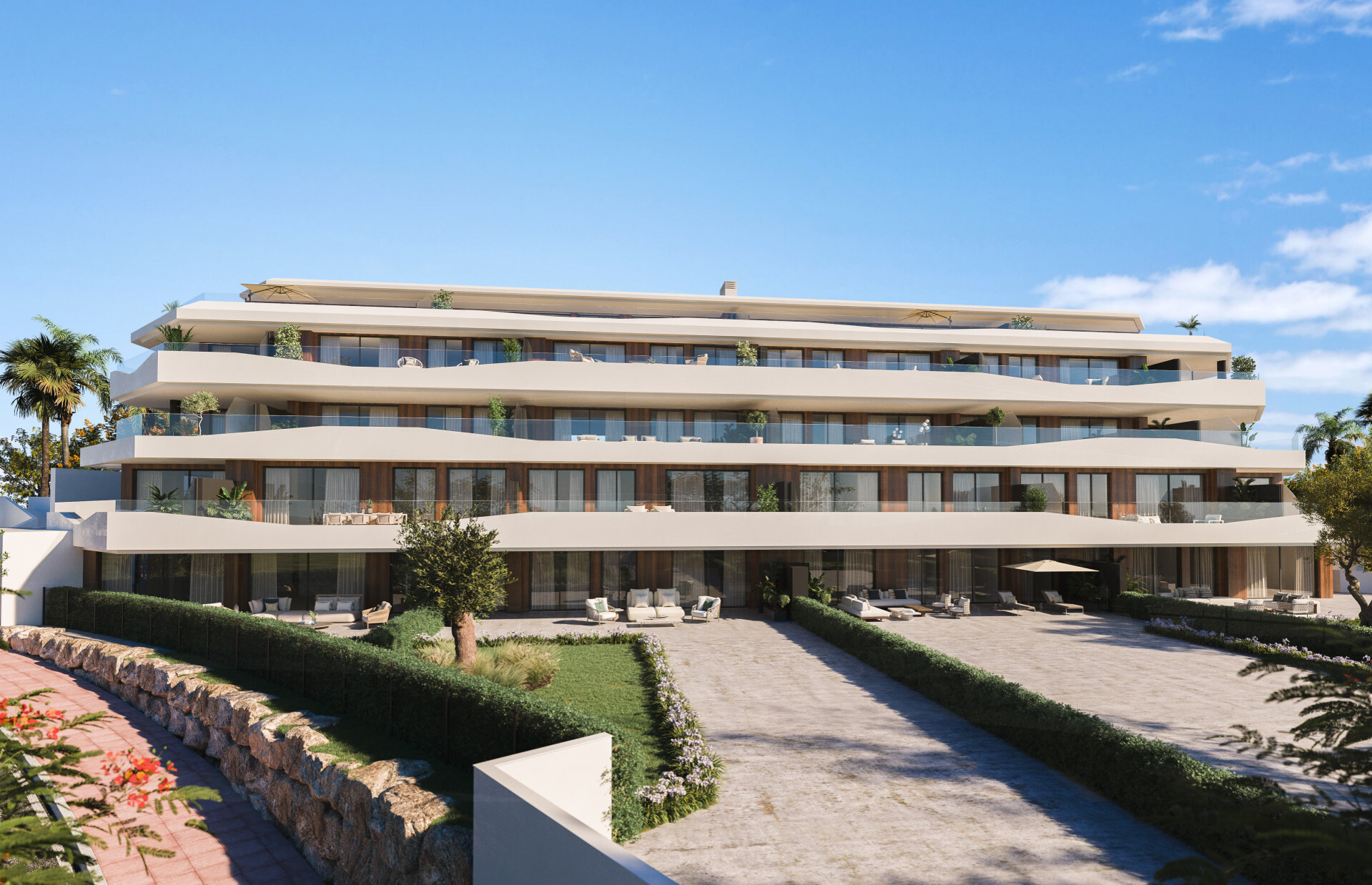 Exclusief gelijkvloers appartement met spectaculair terras in El Higueron, Fuengirola