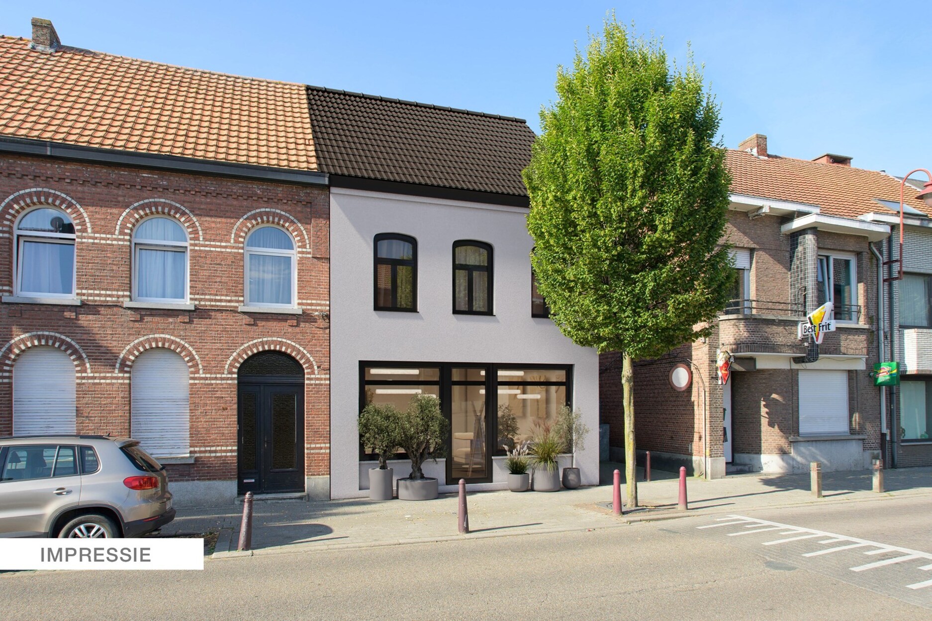 Interessante handelswoning en achterliggende woning in het centrum van Sint-Lenaarts